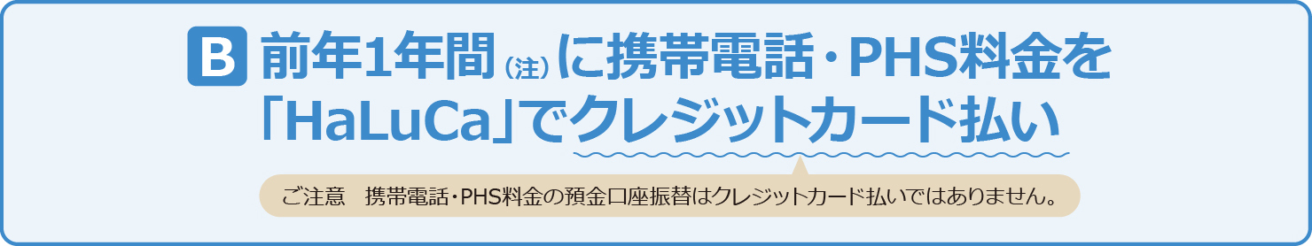 前年1年間に携帯電話・PHS料金を「HaLuCa」でクレジットカード払い