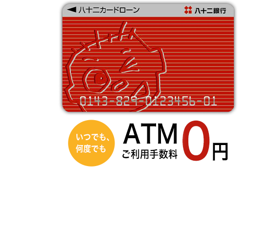 いつでも、何度でもATMご利用手数料0円