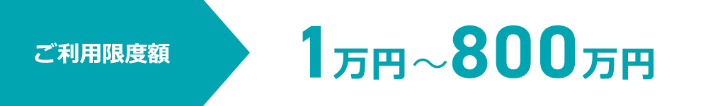 ご利用限度額1万円〜800万円